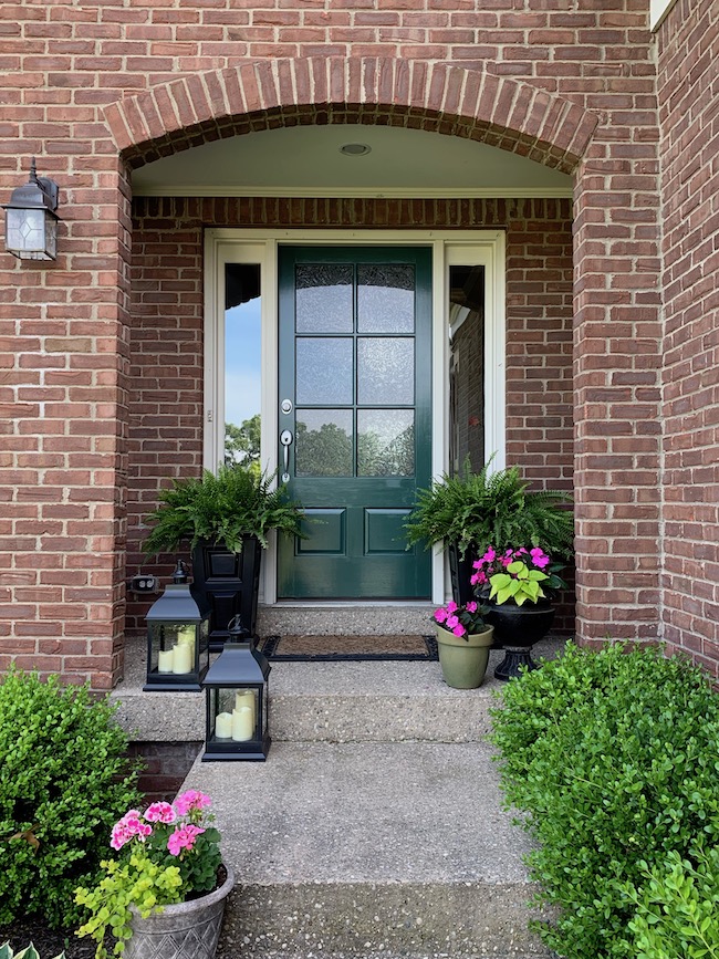 Front Door Makeover Sherwin Williams Billiard Green