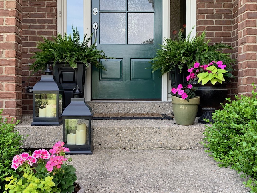 Green Front Door Makeover