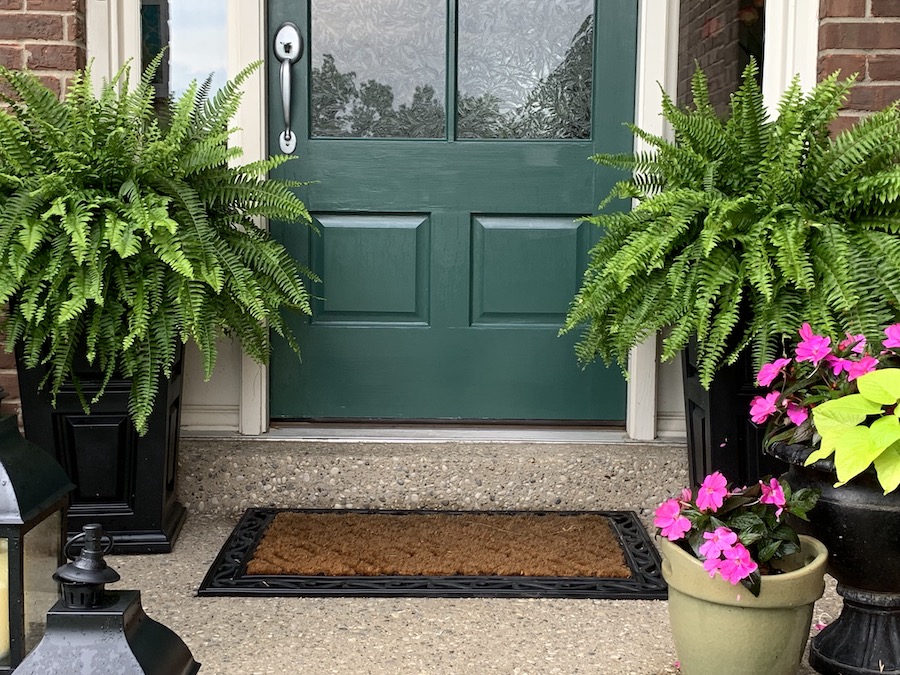 Green Front Door Makeover