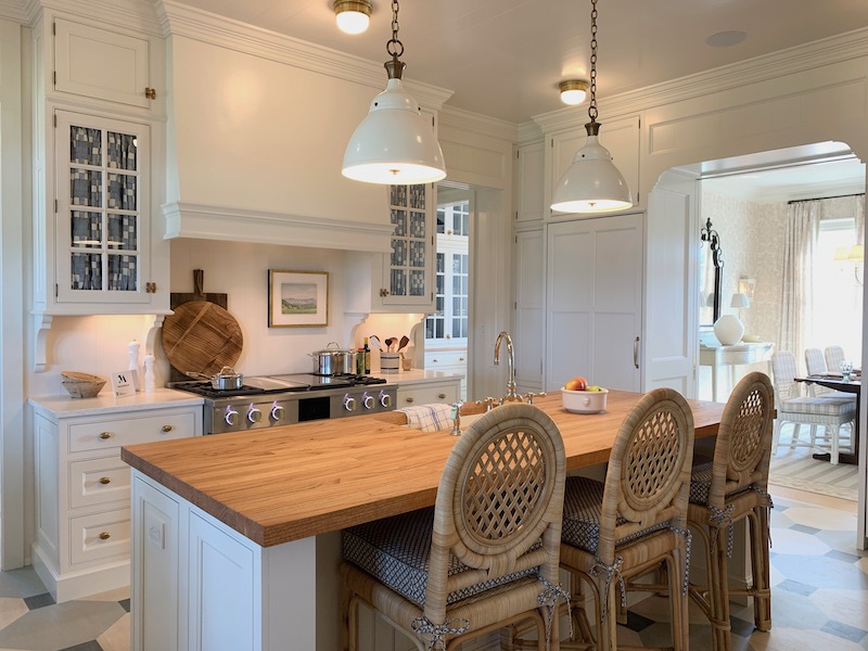 This is the kitchen in the 2021 Southern Living Idea House Kitchen in Louisville, Kentucky painted SW Snowbound.