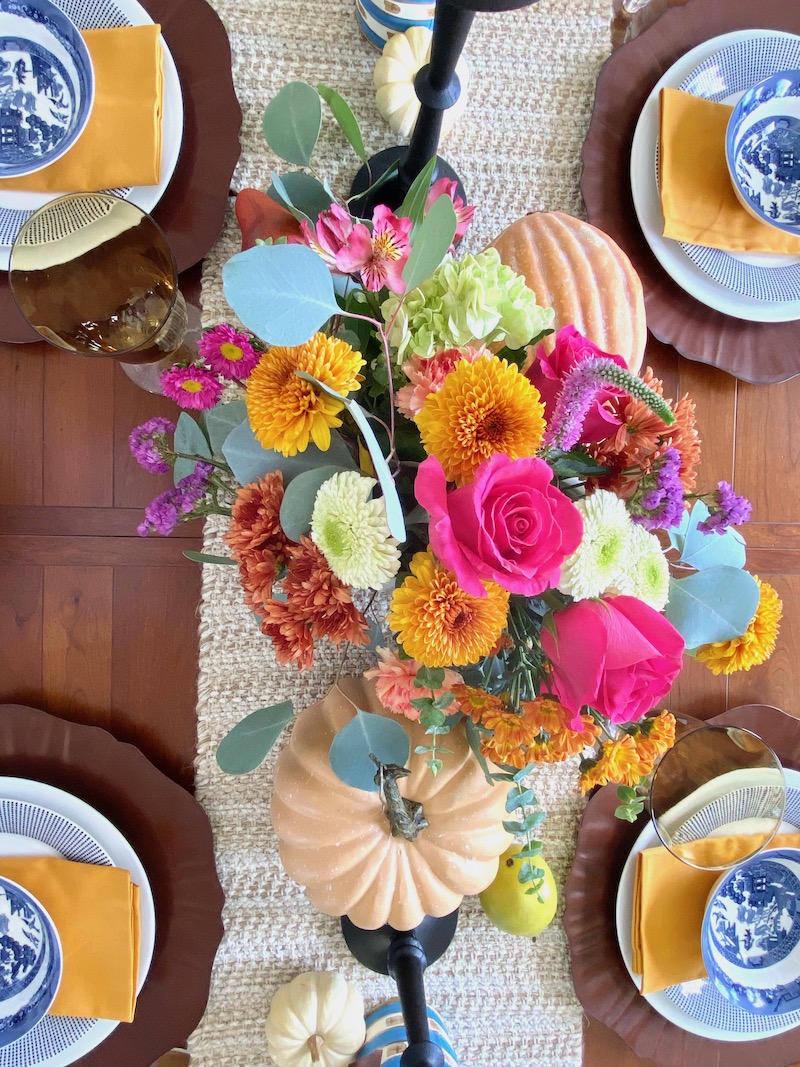 A Colorful Thanksgiving Tablescape