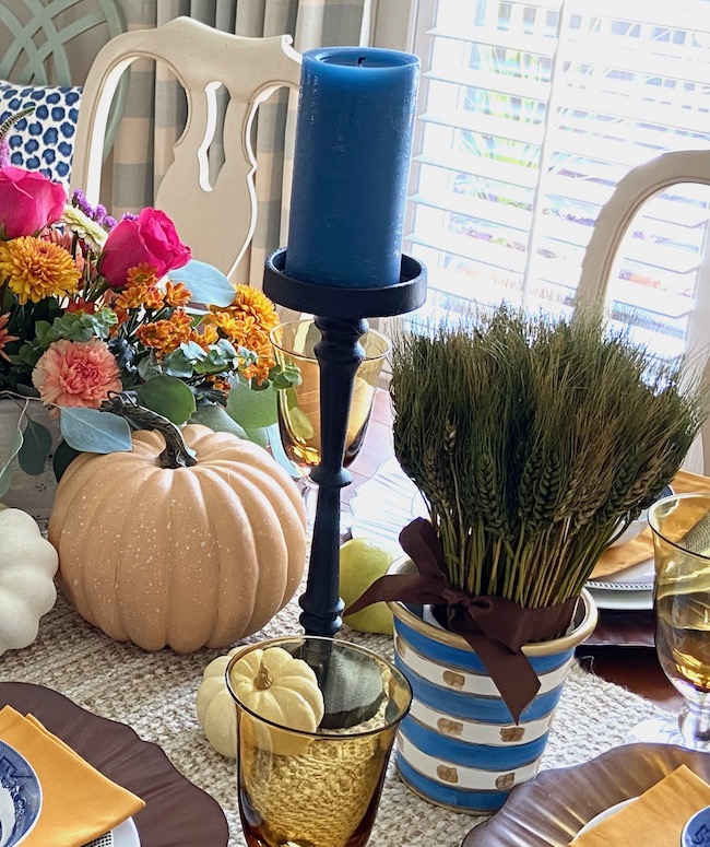 Painted Flower Pots in Centerpiece Arrangement