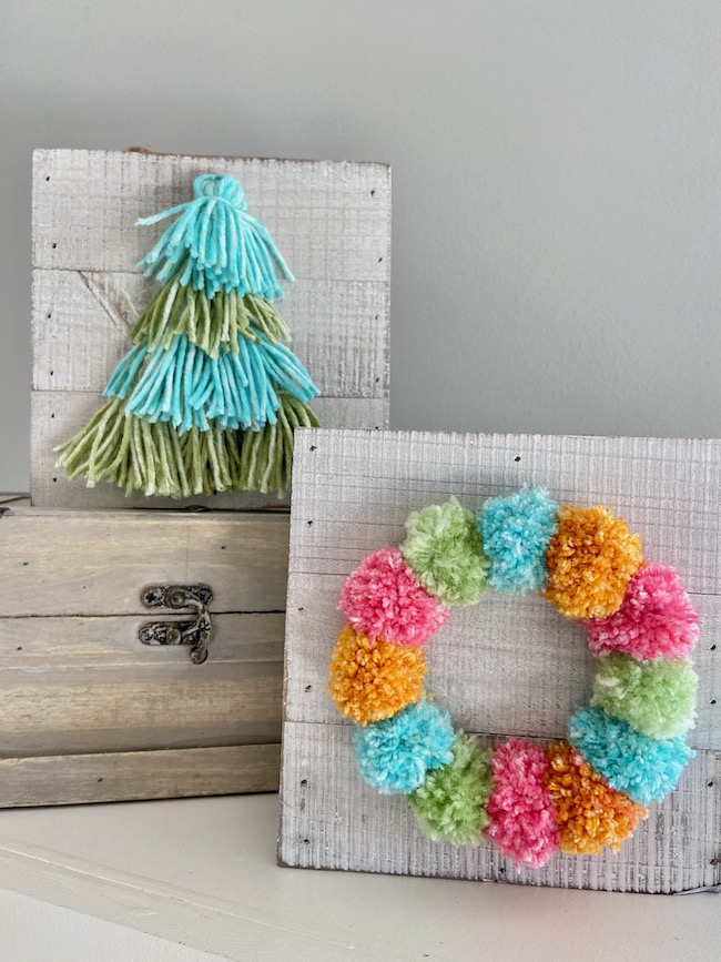 How to Make DIY Yarn Pompom Trees for Christmas Decor