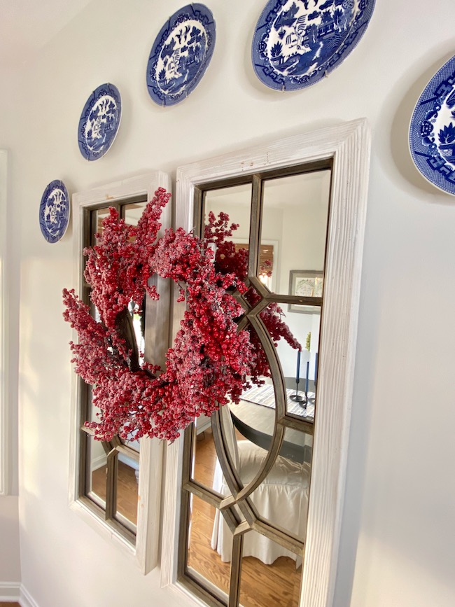 Frosted Berry Wreath on Windows