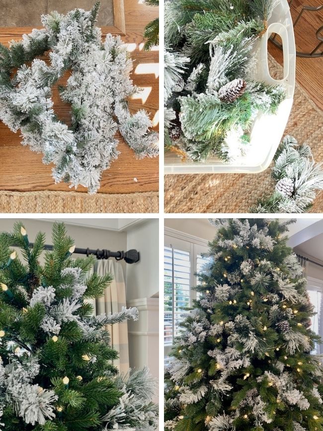 Use Flocked Greenery to Create a Flocked Look for Your Tree