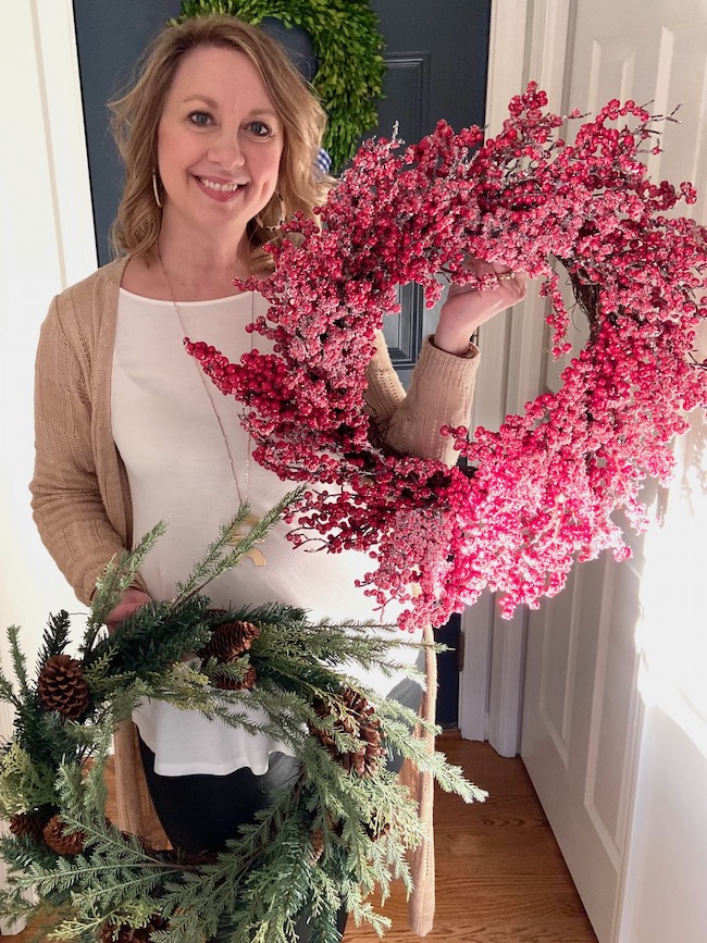 3 Great Inexpensive Christmas Wreaths from Walmart - Perfecting Places