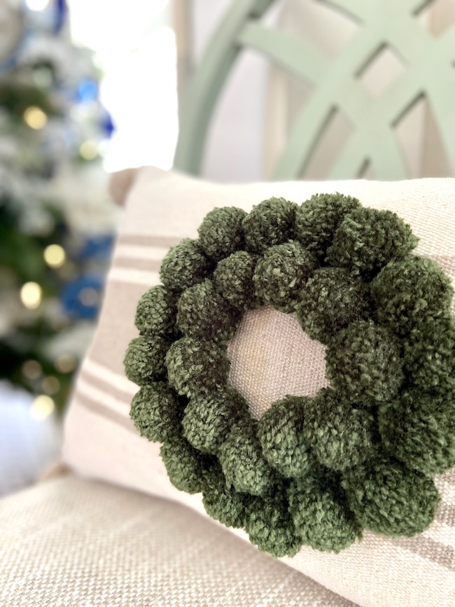 Pom Pom Wreath Lumbar Pillow