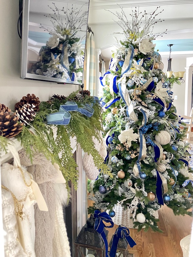 Blue and White Christmas Tree