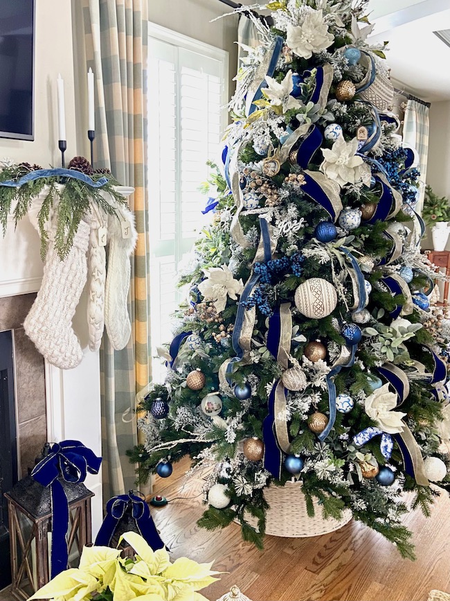 Blue and White Christmas Tree