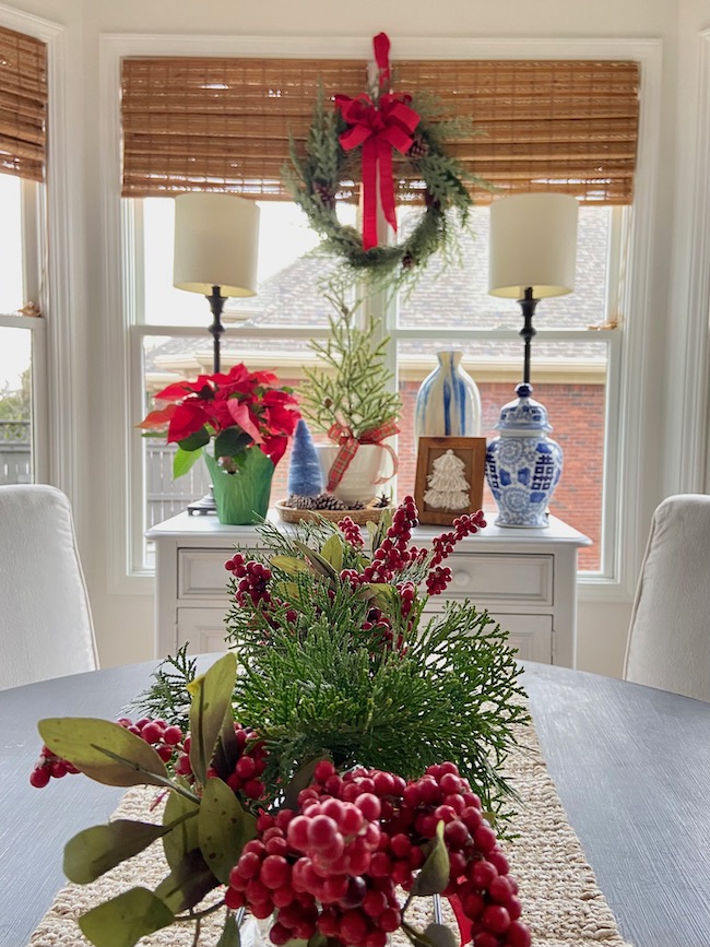 Christmas Home Tour Traditional Red in Kitchen