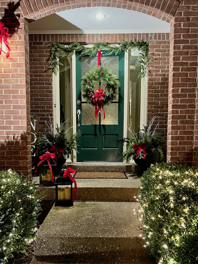 Christmas Front Porch at Night