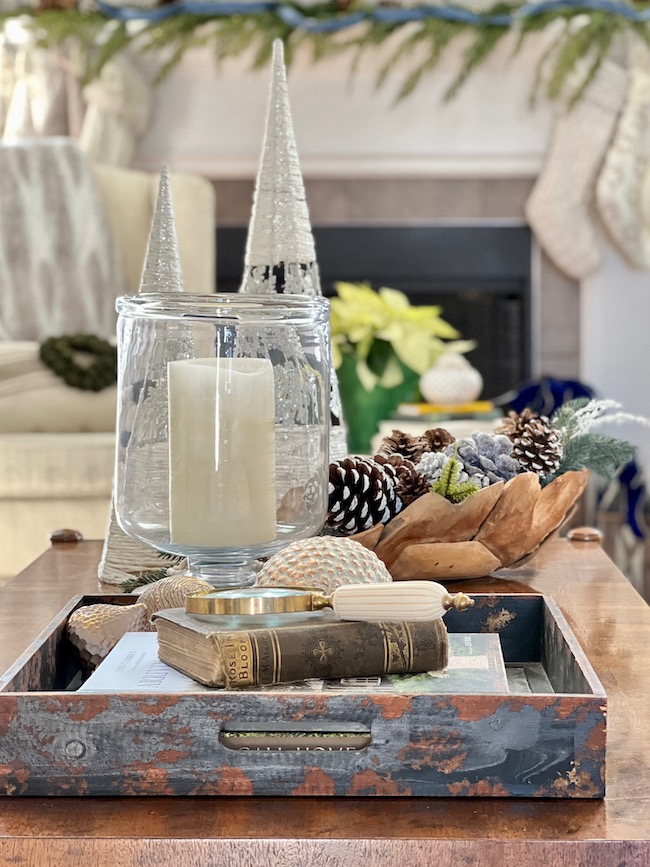 Coffee Table Styled for Christmas