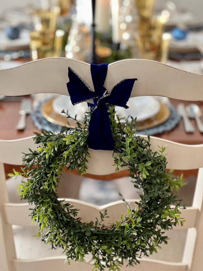 Christmas Wreath on Dining Chair