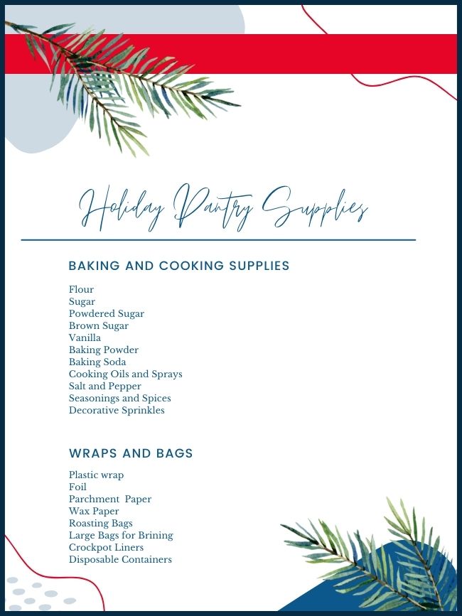 Holiday Pantry List