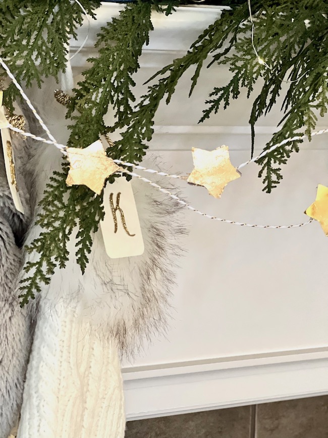 DIY Gold Leaf Star Garland for the Mantel