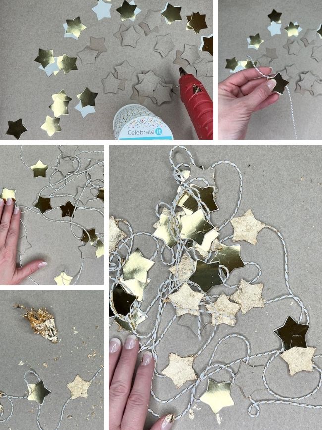 How to Make a Gold Leaf Star Garland