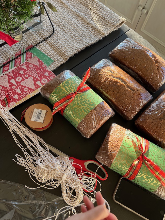 Wrapping Zucchini Bread for Gifts