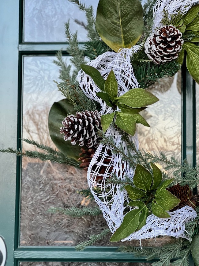 Green and White Winter Wreath