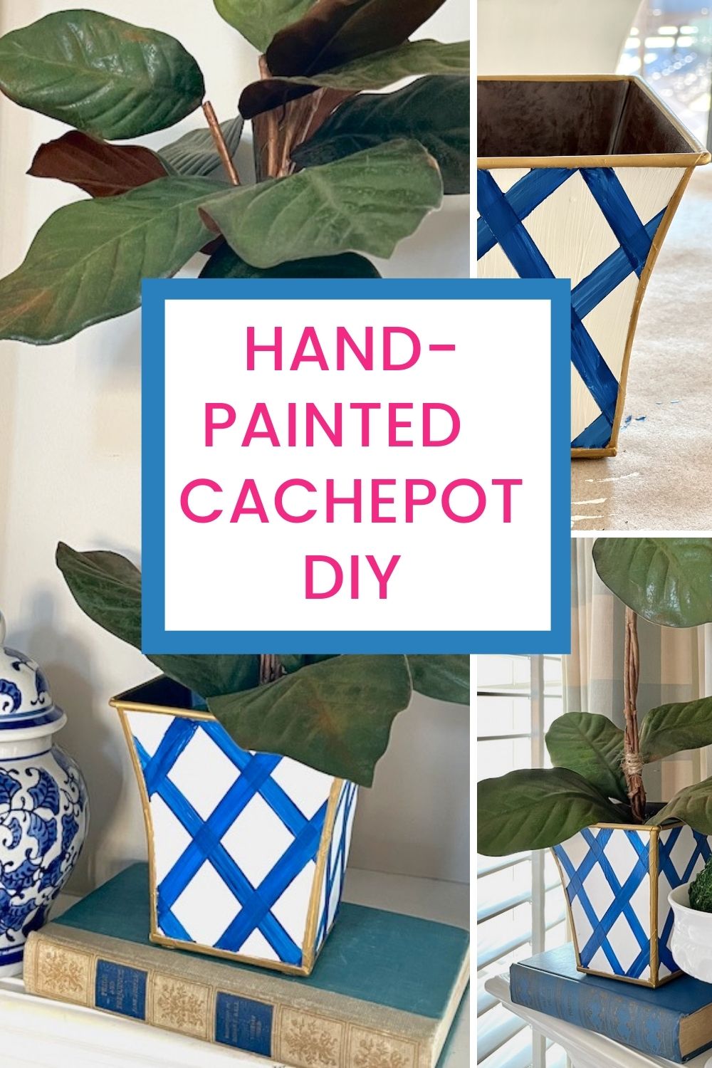 A Hand Painted Tole Cachepot DIY Perfecting Places