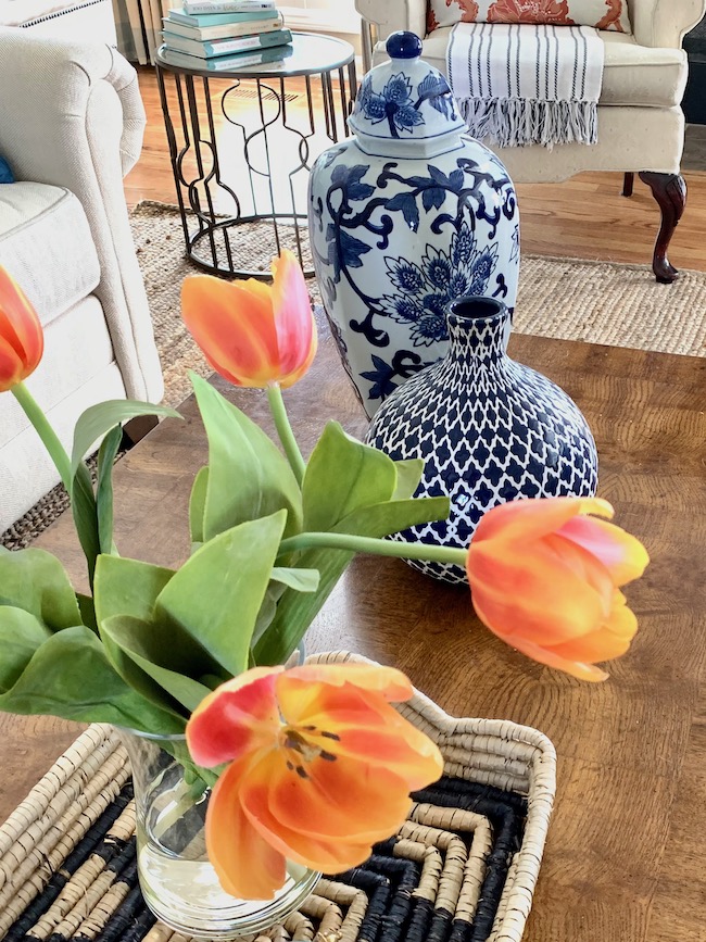 Coral Tulips for Coffee Table