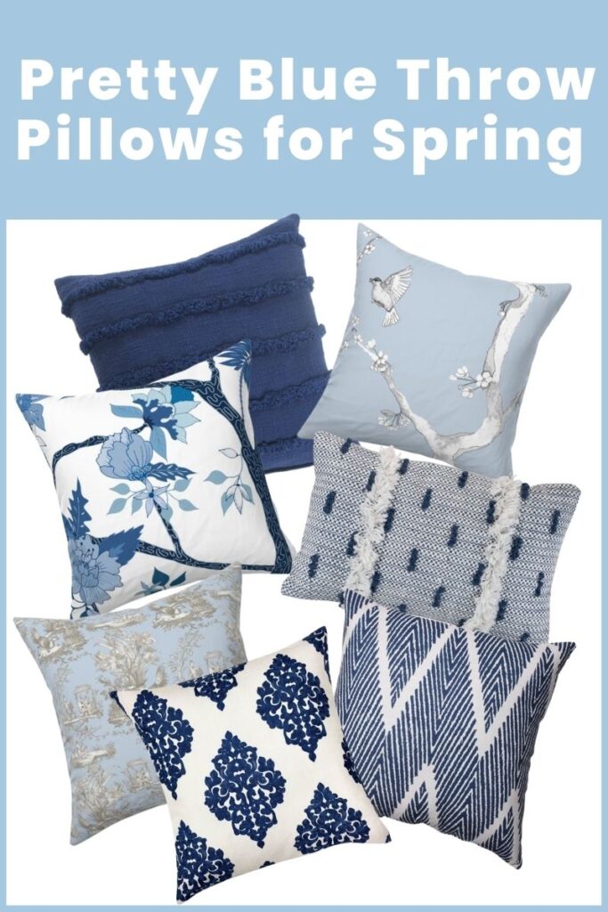 Blue Throw Pillows for Spring