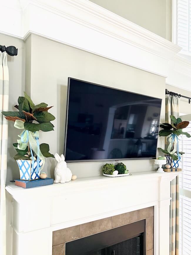 Pretty Mantel Decor for Spring - Perfecting Places