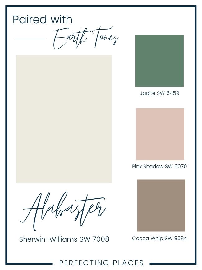 Sherwin-Williams Alabaster SW 7008 with Earth Tones