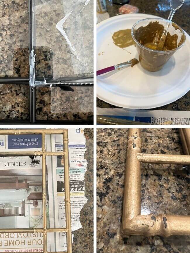 DIY Painted Gold Bamboo Frame