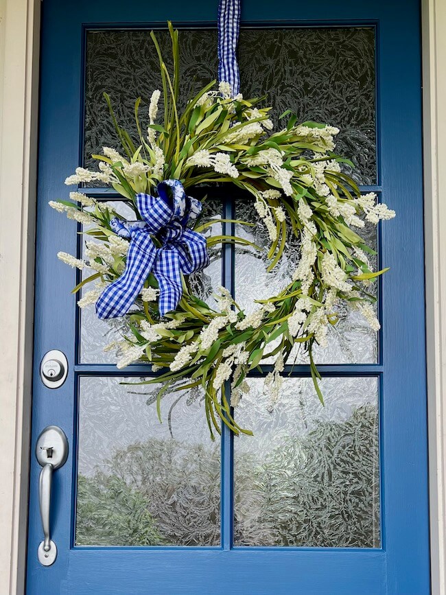 Blue Door with Summer Wreath