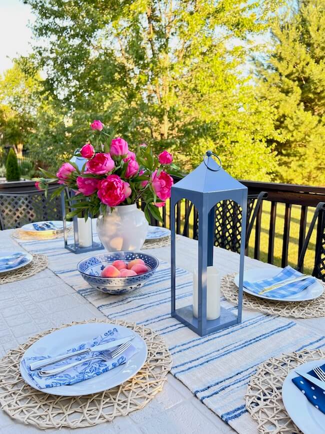 Summer Table Decor with Peonies