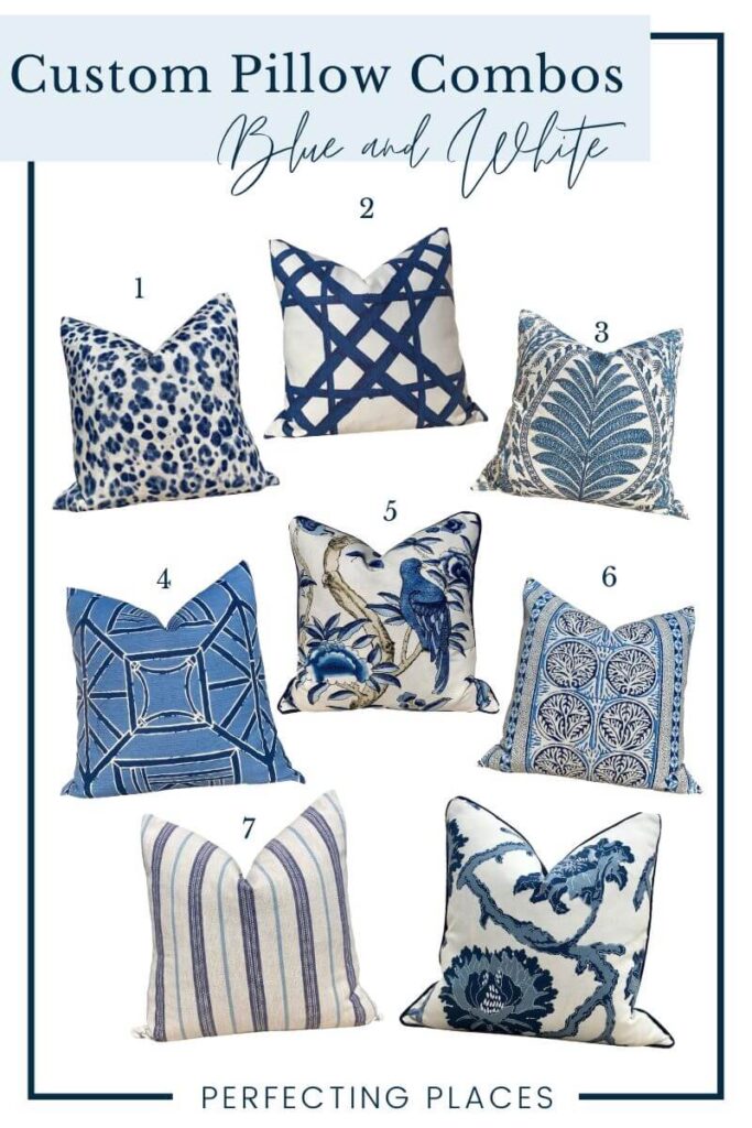 Blue and White Pillow Combinations