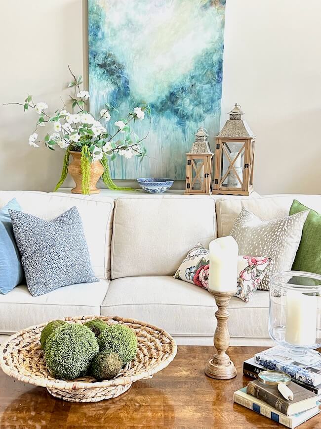 Living Room Sofa and abstract art