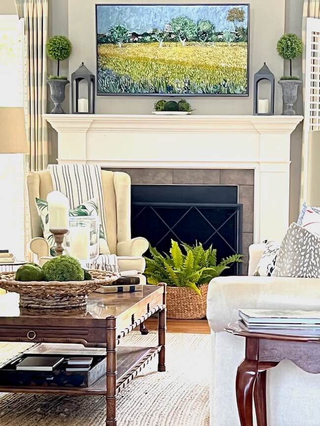 Summer Living Room Fireplace