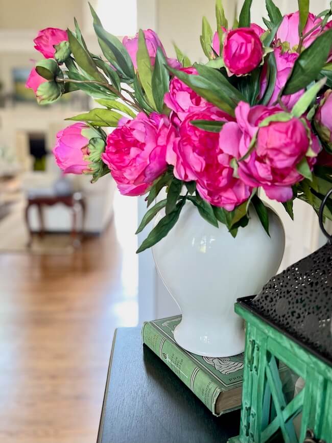 Foyer Table with Peonies