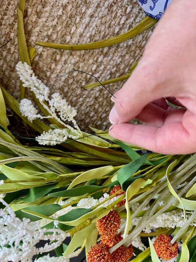 Make an early fall wreath using your summer wreath.