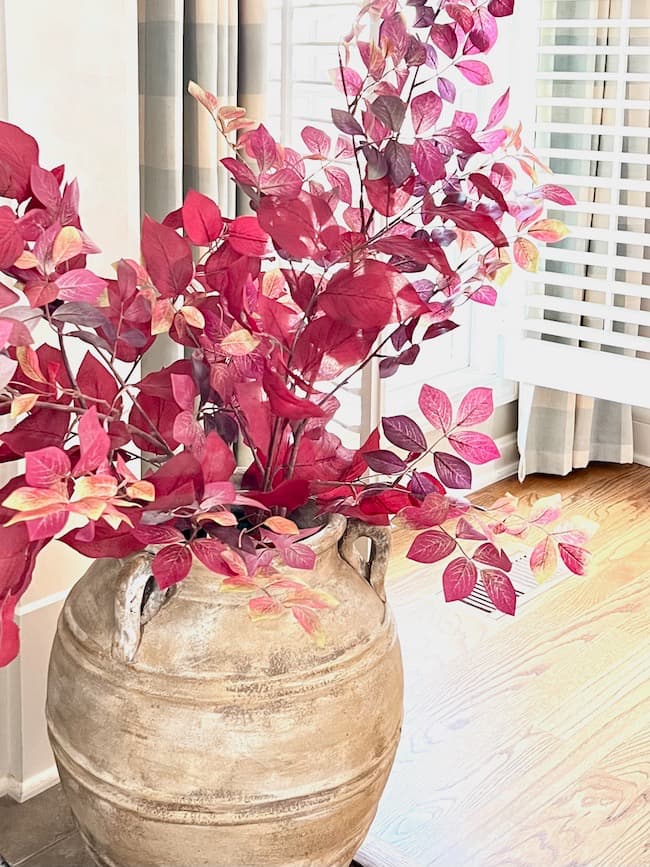 Fall DIY Painted Vase with Red Fall Branches