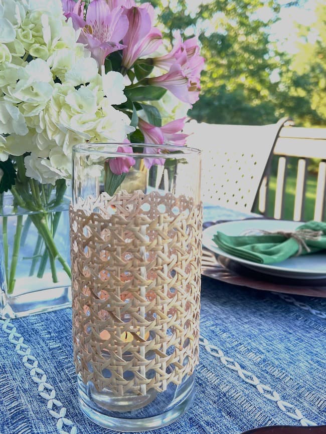 DIY Rattan Candle Holder with Cane Webbing