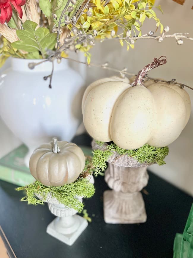 Pumpkins on pedestals