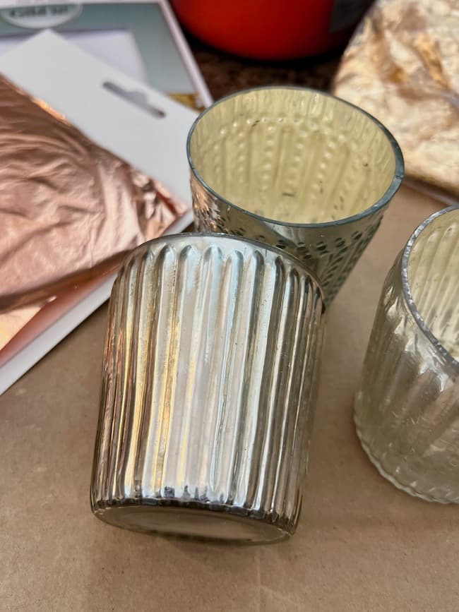 How To Make Beautiful Gold Leaf Votive Candle Holders - White Lilac  Farmhouse