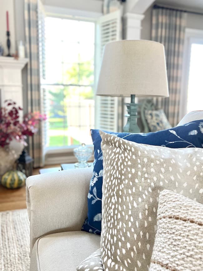 Fall Decorating with Blue and White