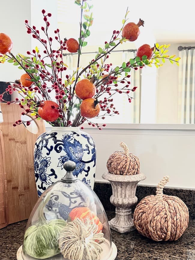 Fall Decorating with Blue and White