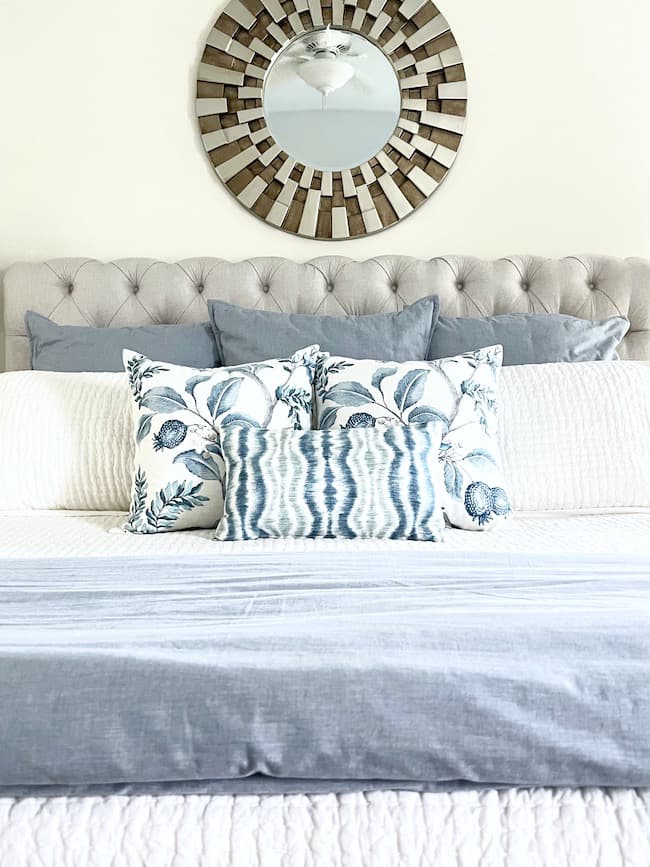 Blue & White Bedding & 7 Tips for the Perfectly Layered Bed