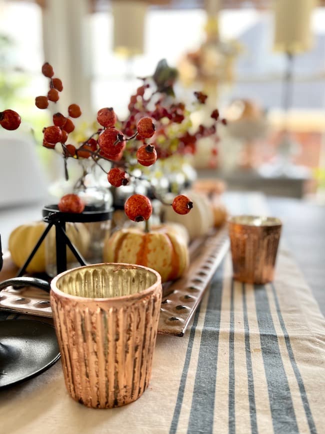 DIY Rose Gold Leaf Candle Holder