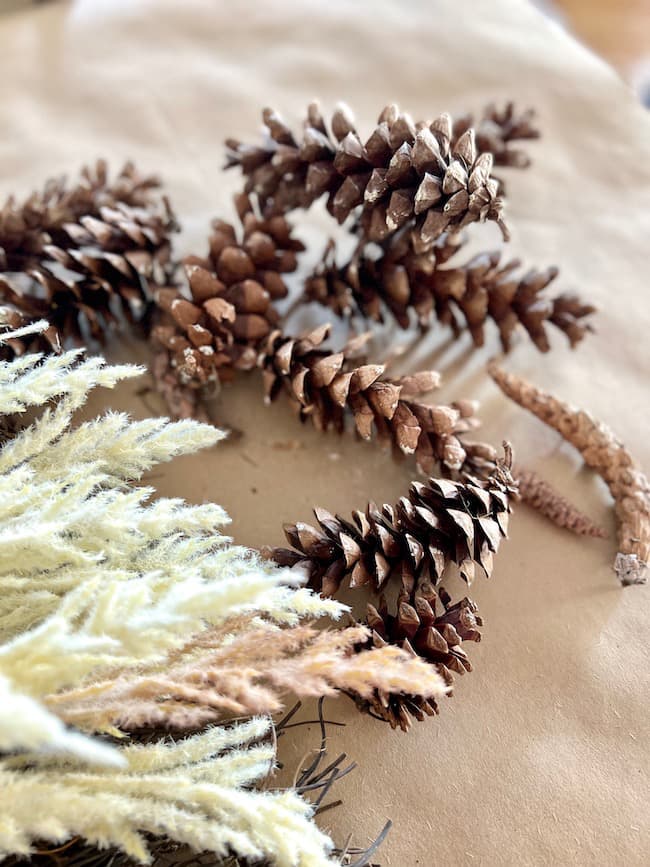 Pinecones for wreath