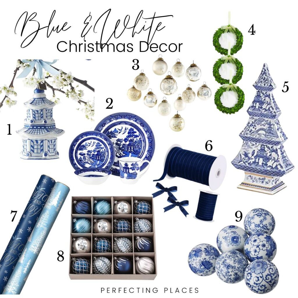 Blue and White Christmas Theme Decorating Ideas