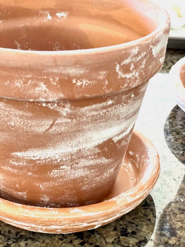 DIY Aged Terracotta Pot with Baking Soda