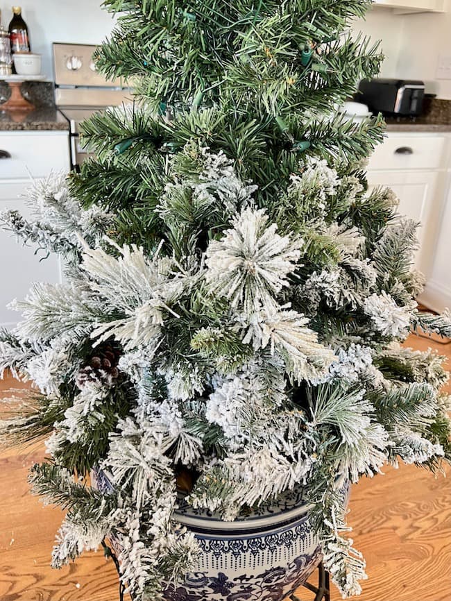 DIY Flocked Christmas Tree