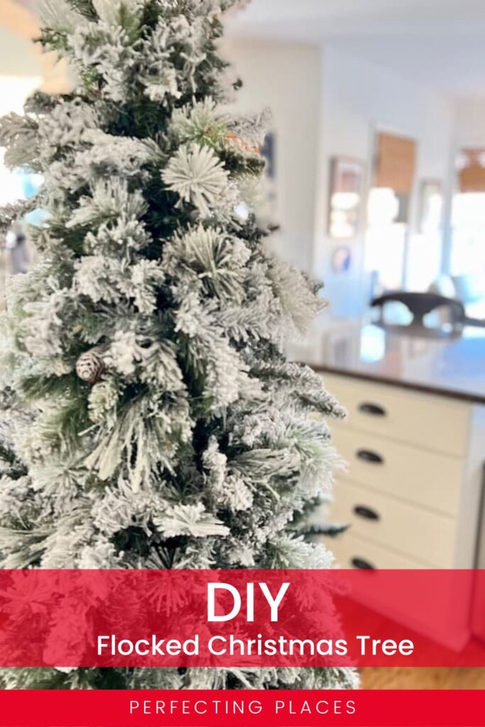 DIY Flocked Christmas Tree Ideas with Garland