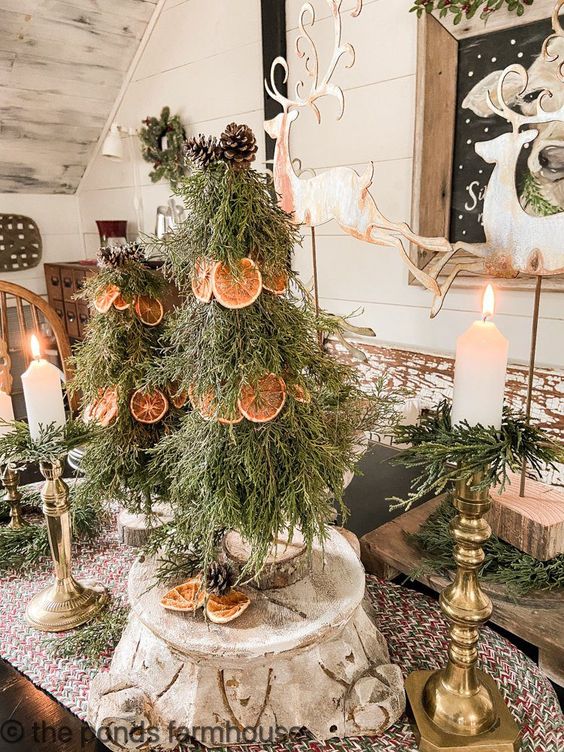 Cedar and Orange Topiaries by Rachel at The Ponds Farmhouse