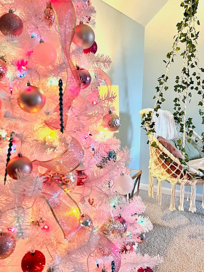 White Christmas Tree for Teen Girl Room